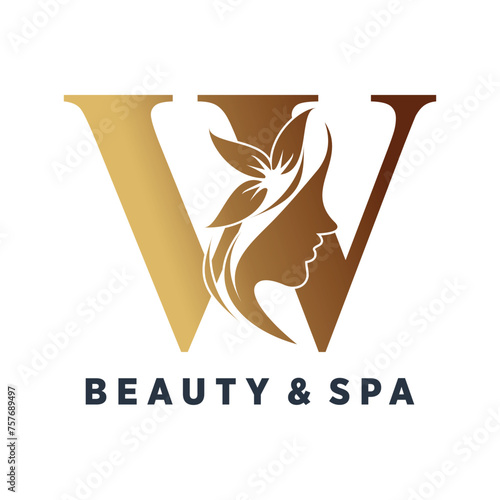 Vector letter w logo design for beauty with creative style