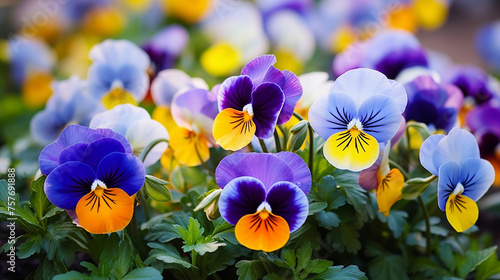 A cluster of pastel colored flowers 