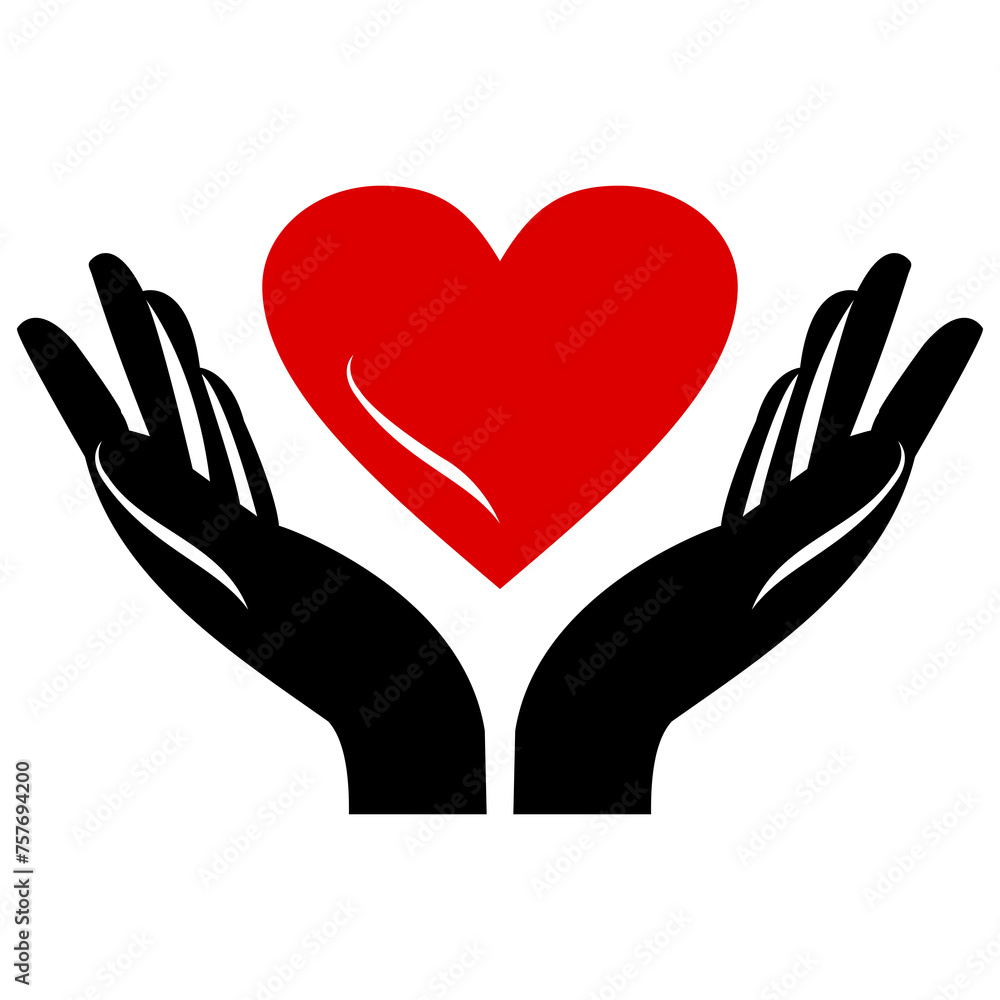 Hands holding heart. Hands up with hearts. Heart in hand. Vector icon. Charity Silhouette icons. Volunteer Poster. Donation, Love Icons. Hands holding heart. Hands up with hearts. Heart in hand. Vector icon. Charity Silhouette icons. Volunteer Poster. Donation, Love Icons.