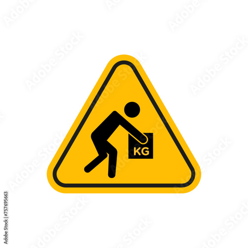 Warning Heavy Object Sign Vector Line Icon illustration.