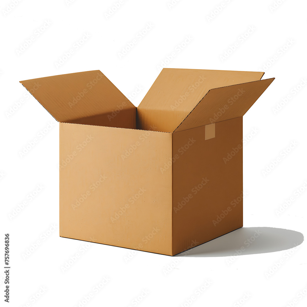 Empty cardboard for mockup isolated on a transparent background.