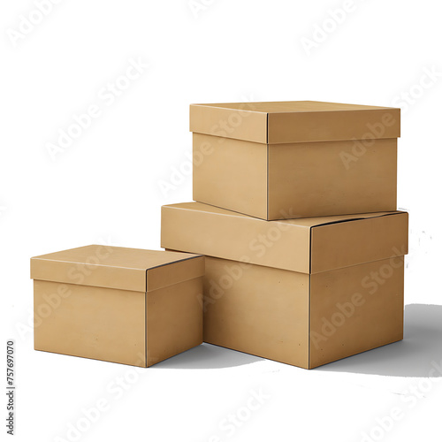 Empty cardboard for mockup isolated on a transparent background.