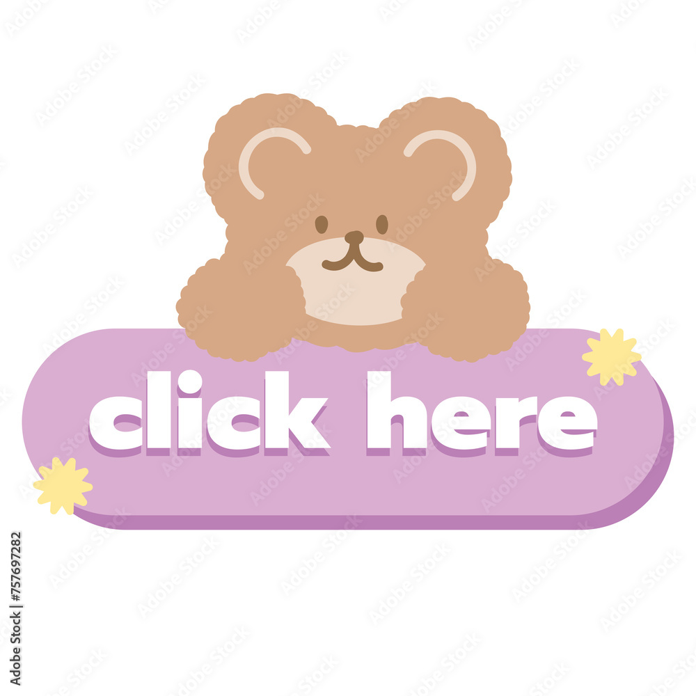 Click Here button with teddy bear for online shopping, marketing, promotion, sticker, banner, special price, discount, social media, print, template, sign, symbol, campaign, web, mobile, cartoon, ads Click Here button with teddy bear for online shopping, marketing, promotion, sticker, banner, special price, discount, social media, print, template, sign, symbol, campaign, web, mobile, cartoon, ads