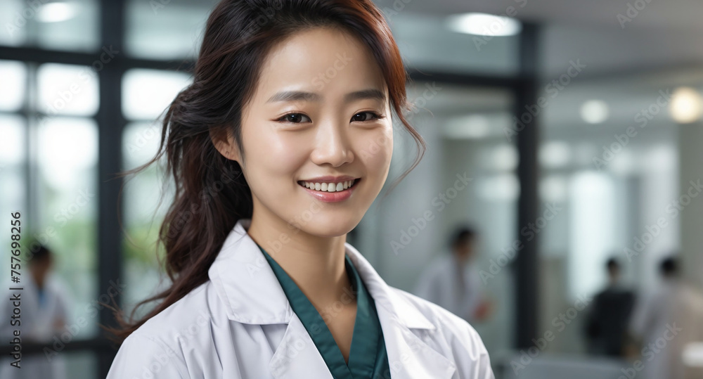 Smiling happy Koran doctor image, Doctor in Hospital Smiling happy Koran doctor image, Doctor in Hospital