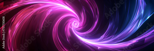 Purple and pink spirals on black background © Sarah