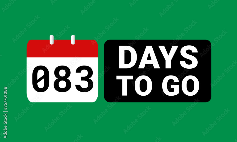 83 days to go last countdown. eighty three days go sale price offer promo deal timer, 83 days only
