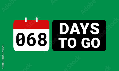 68 days to go last countdown. sixty eight days go sale price offer promo deal timer, 68 days only