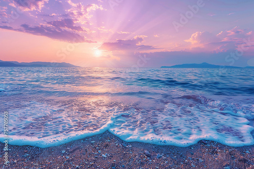 magestic view of sunset over the sea photo