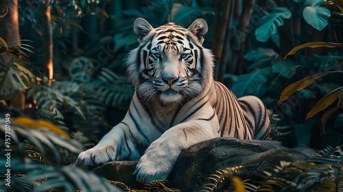 Picture of  white tiger in the nature