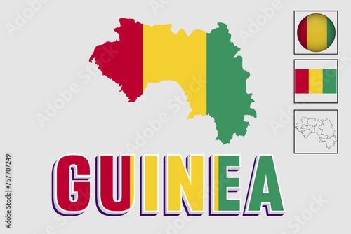 guinea flag and map illustration vector