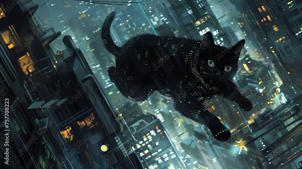 In a world where binary codes control everything a black cat with ...