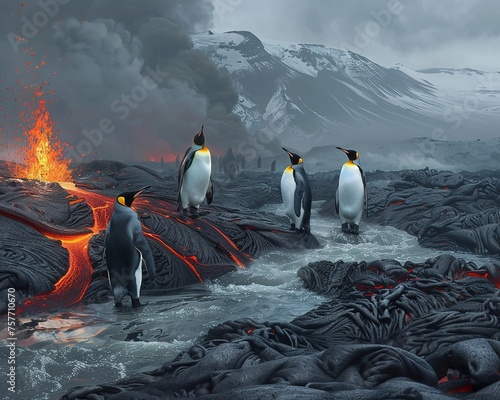 Near lava flows penguins find an unlikely home