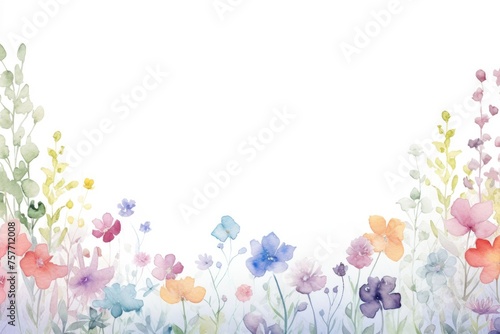 A background of watercolor flowers with a clean area for text