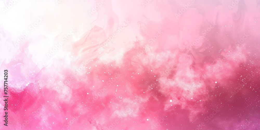A vibrant pink and purple background filled with billowing smoke creating a mysterious and dramatic atmosphere