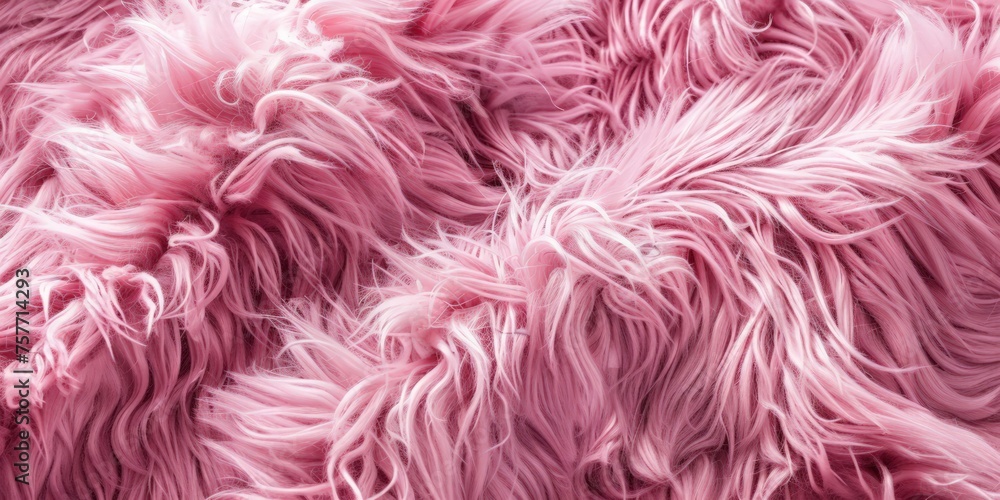 Detailed close-up view of a soft pink fur texture, showcasing its intricate patterns and luxurious feel