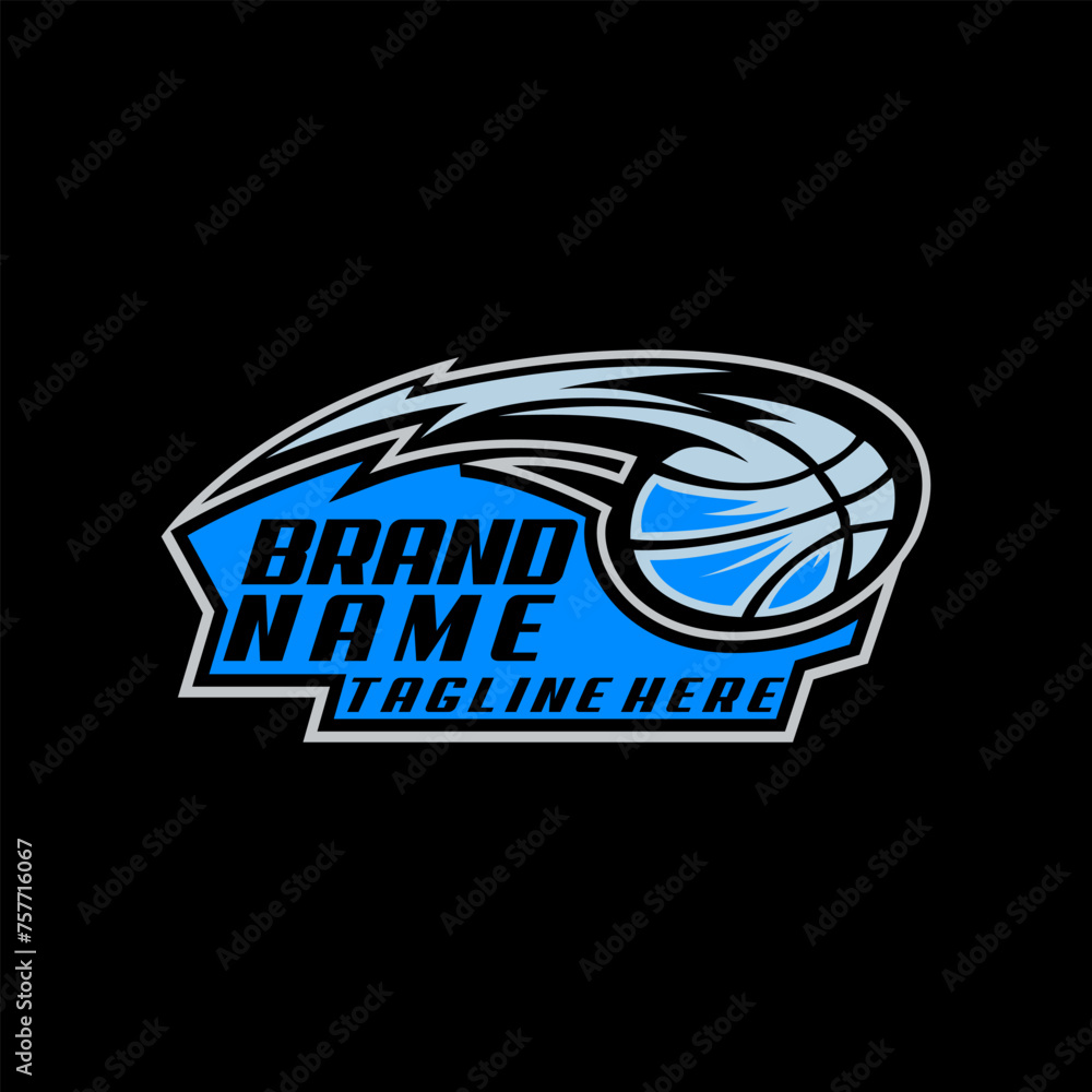 Obraz premium basketball flash logo design vector