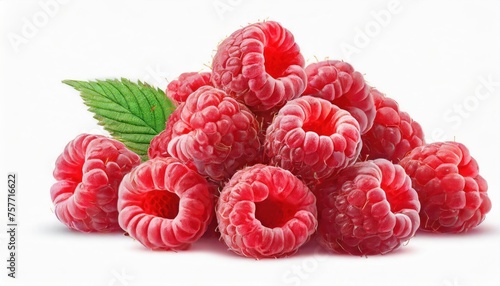  Raspberry isolated. Big Pile of Fresh Raspberries on white background. 