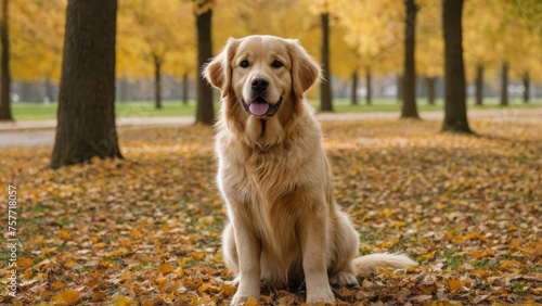 Golden retriever dog in the park