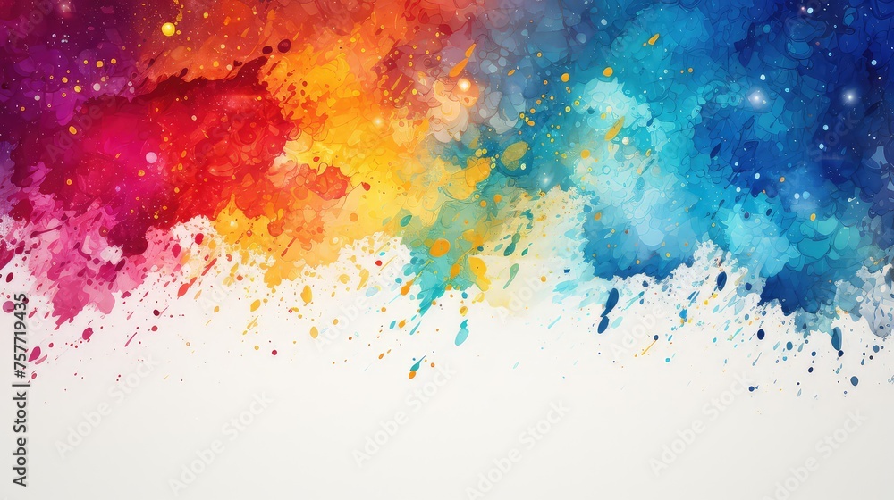Bright Watercolor Paint Splatter Background