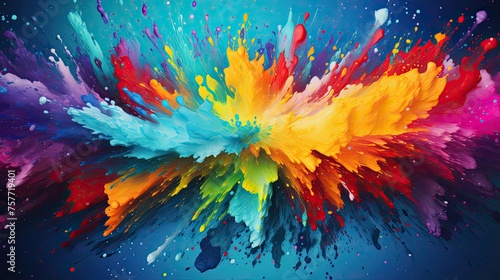 Bright Watercolor Paint Splatter Background © Ai Expert