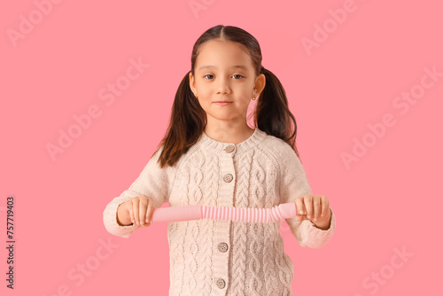 Little Asian girl with auti...