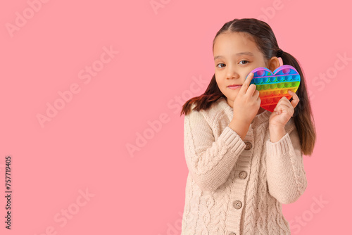 Little Asian girl with auti...