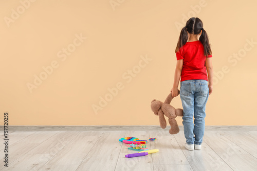 Little Asian girl with auti...