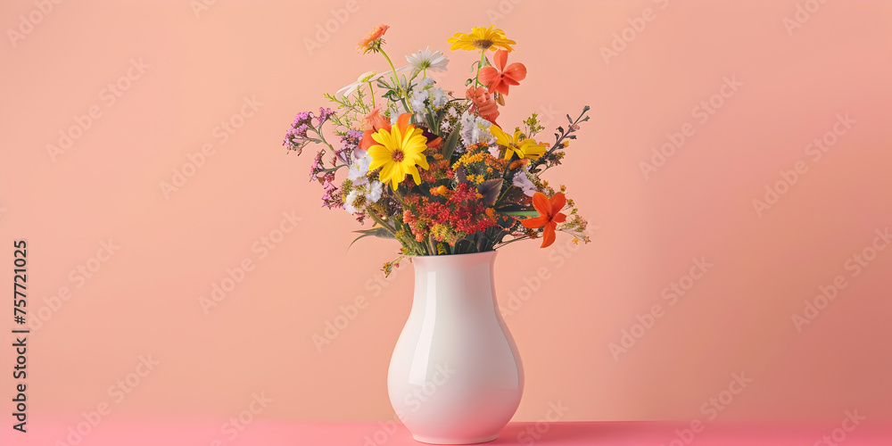 Pretty Wildflowers in a White Vintage Ceramic Vase