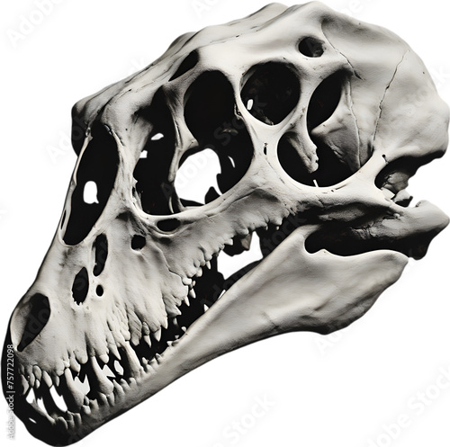 Silhouetted Dinosaur skull clipart. photo