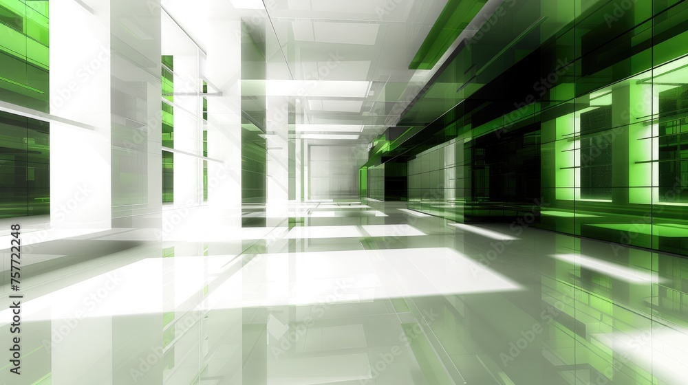 Abstract green graphic design layered materials of glass Abstract green graphic design layered materials of glass