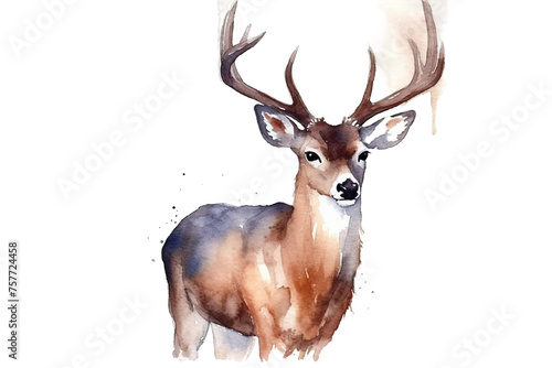 isolated Painted Watercolor background Hand white Illustration Deer © akk png