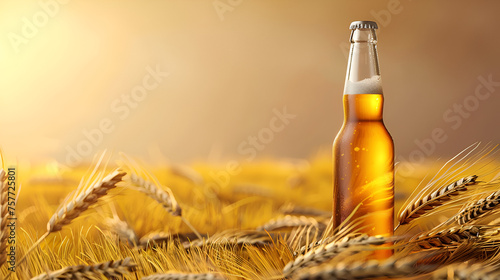 Yellow wheat unfiltered beer , generative ai