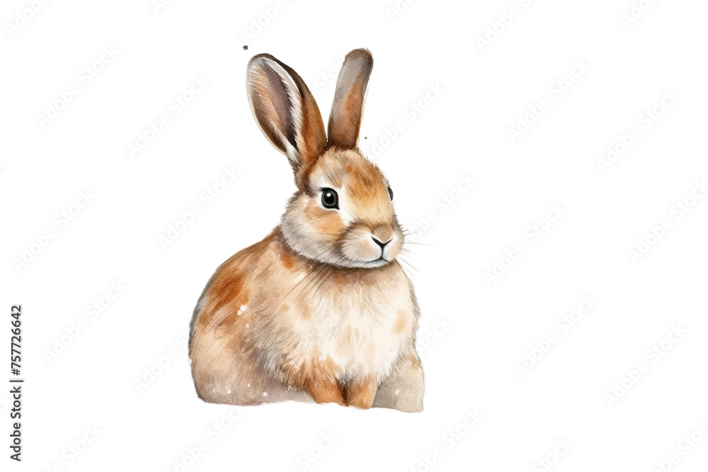 Obraz premium cute Watercolor rabbit background Winter snow