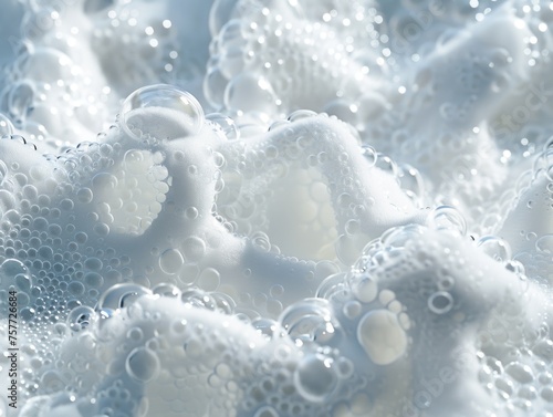 Image is of white foam with many bubbles