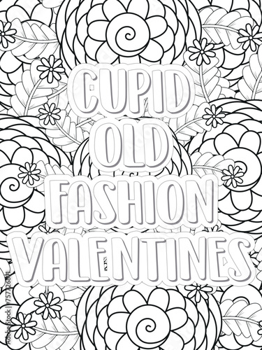 Anti-Valentines-Day Quotes Coloring pages. All these designs are unique Coloring pages for adults and kids Vector Illustration.