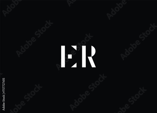 ER Letter Logo Design with Creative Modern Trendy Typography and Black Colors