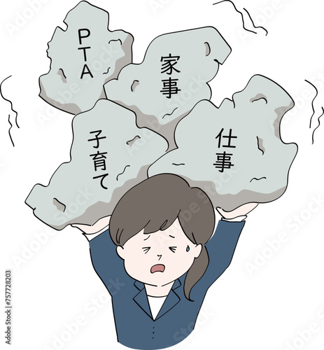 PTA、仕事、子育て、家事に重圧を感じている女性