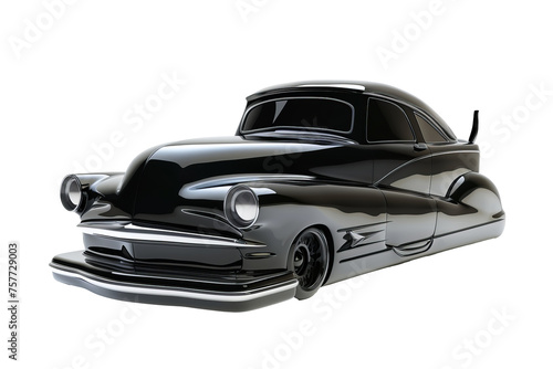  3D cartoon Black old cruiser car