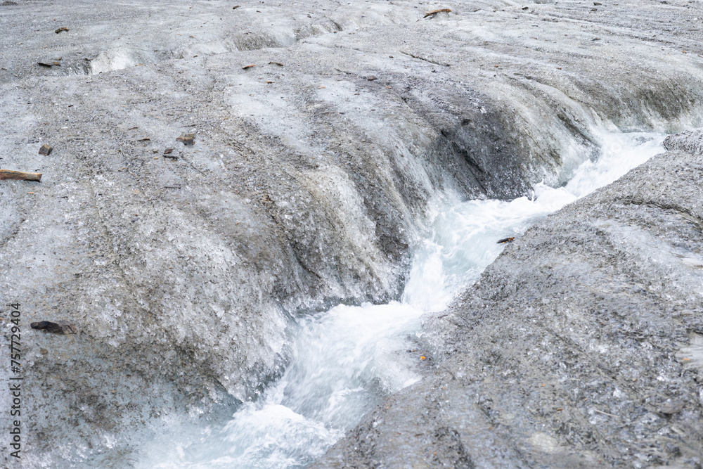A beautiful landscape of ice on a small glacier in Sarek National Park in Sweden. Wild scenery of Northern Europe. A beautiful landscape of ice on a small glacier in Sarek National Park in Sweden. Wild scenery of Northern Europe.