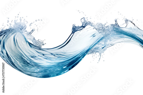 Bluewater splashing isolated on transparent background 