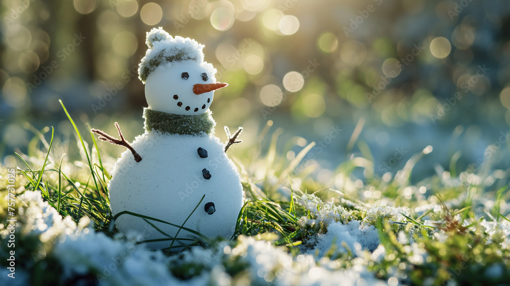 Melting snowman, spring vibe. Melting snowman, spring vibe.