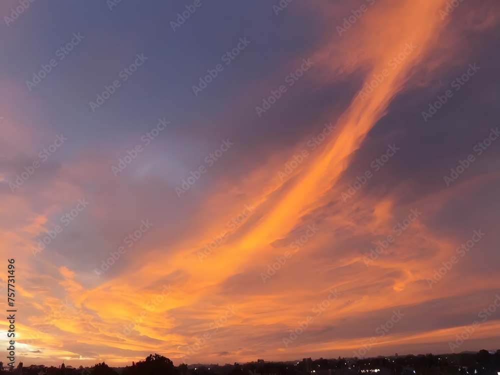 sunset sky, abstract orange sky