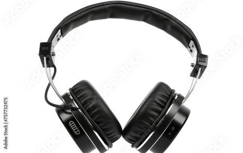 Wired Headphones in Black isolated on transparent Background