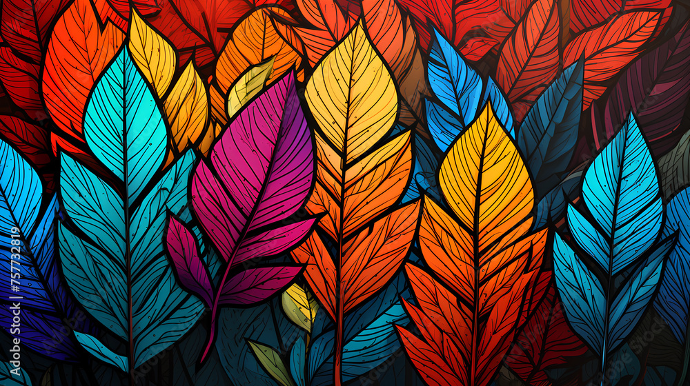 custom made wallpaper toronto digitalAbstract nature background. Colorful leaf .