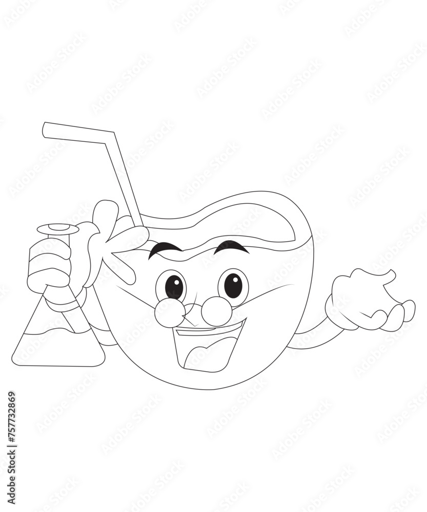 Obraz premium cocktail coloring page for kids and adults