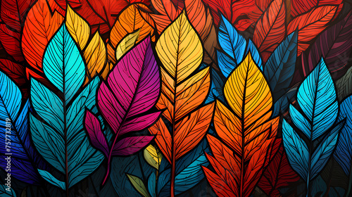 Abstract nature background. Colorful leaf .