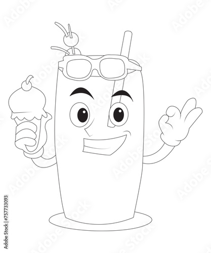 cocktail coloring page for kids and adults photo