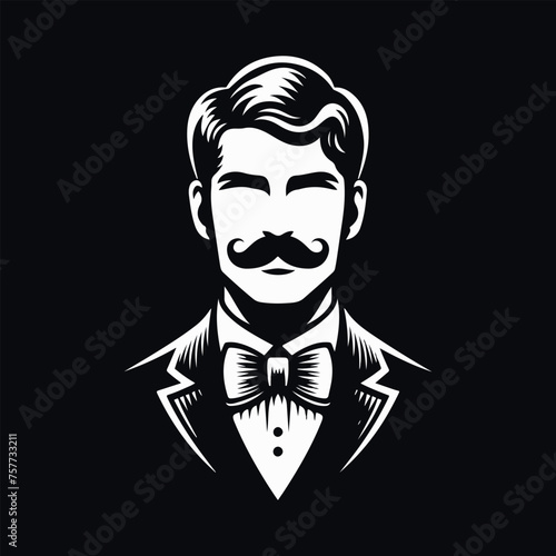 Vector flat design Men hat fashion and beauty logo design, Generative Ai