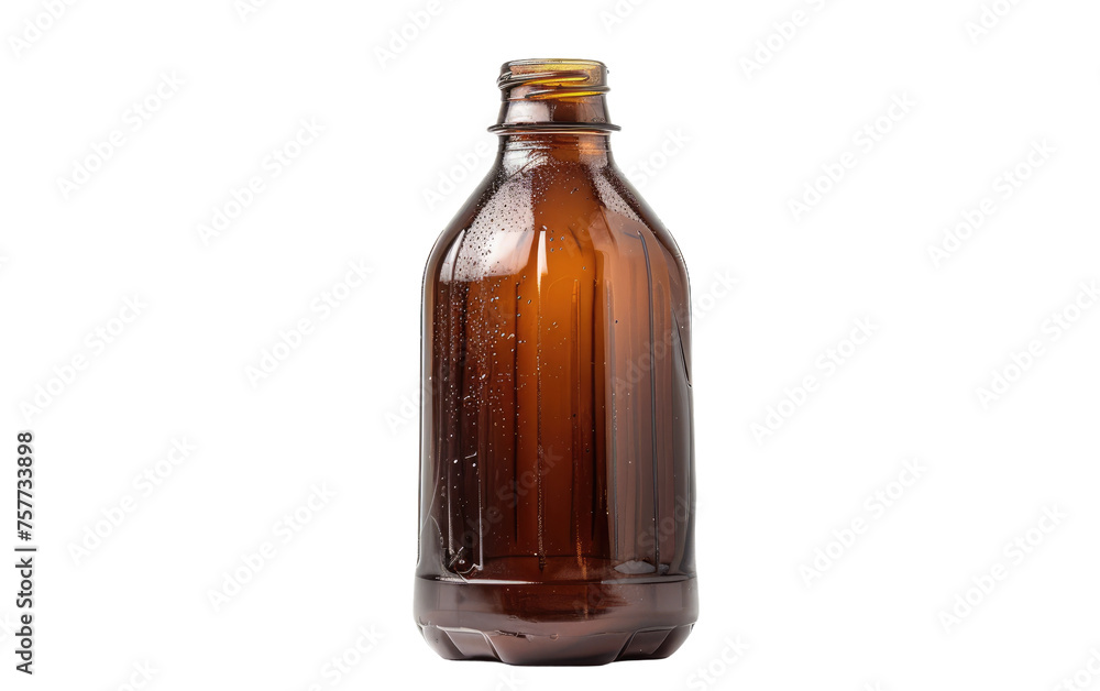 Plastic Bottle in Earthy Brown Hue isolated on transparent Background