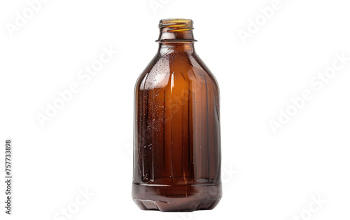Plastic Bottle in Earthy Brown Hue isolated on transparent Background